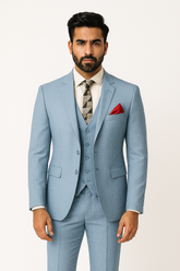 Men's sky blue 3 piece